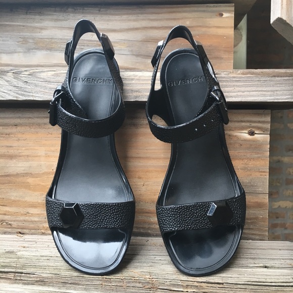 Givenchy black rubber jelly sandals pebble jewel 5 - Picture 2 of 8